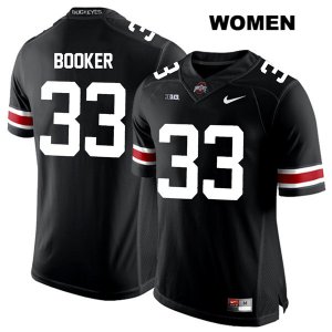 Women's NCAA Ohio State Buckeyes Dante Booker #33 College Stitched Authentic Nike White Number Black Football Jersey YF20M27IT